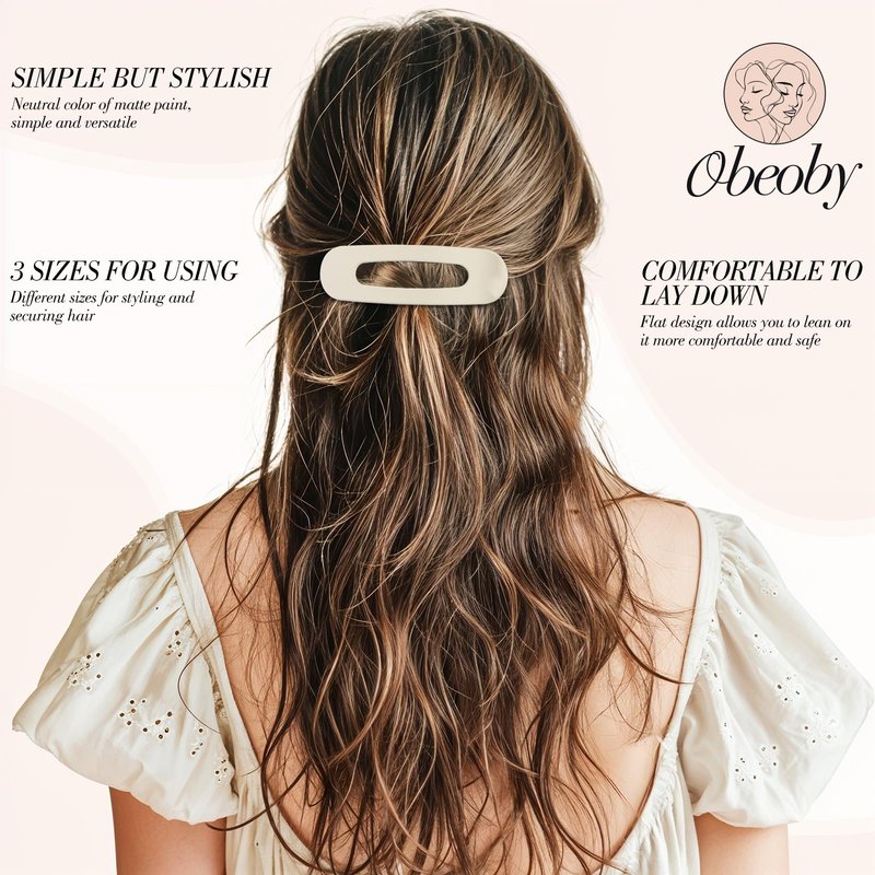 15 PCS Flat Hair Clips, Neutral Color Flat Claw Clips 3 Sizes Hair Claws for Women Girls Thin Hair Medium and Small Hair Clip, Birthday Mothers Day Gifts