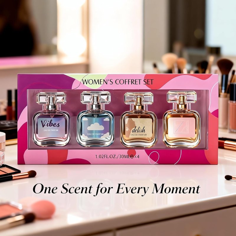 AFLUXE Women's Perfume Coffret Set - 4-Piece Luxury Eau de Parfum Collection | Long-Lasting Fragrance, 1.02 Fl Oz Each