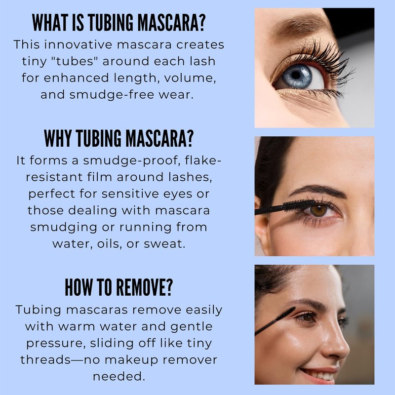 Mynena Blue Lash Tubing Mascara | Smudge-Proof Flake-Free Long Lasting Lightweight Eyelash Extension Effect | Lengthening Defining Curling Buildable Formula Eye Makeup