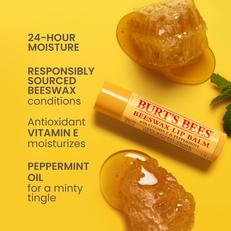 Burt's Bees 100% Natural Moisturizing Lip Balm (Original Beeswax) (Pack of 12)