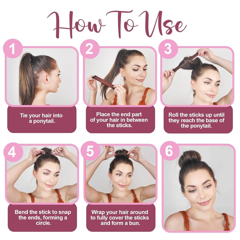 Hair Bun Maker - French Twist Hair Wrap Snap Tool for Effortless Updos | 1 Brown & 1 Dark Brown