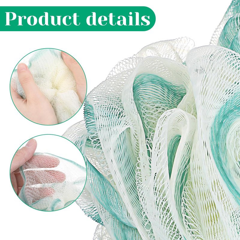 30 Pcs Mini Shower Loofah Bath Sponge, Portable Bath Sponge Puff Quick Lather Durable Mesh Gentle Exfoliation for All Ages Small Size Ideal for Travel Home Gym or on The Go