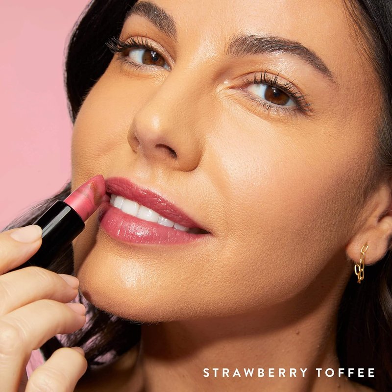 Laura Geller Italian Marble Sheer Lipstick - Strawberry Toffee | Hydrating, Lightweight Formula with Vitamin E