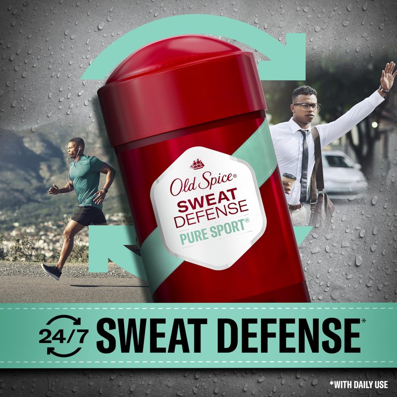 Old Spice Antiperspirant and Deodorant for Men, 24/7 Sweat and Odor Protection, Legendary Fragrance, Sweat Defense, Pure Sport Plus, 2.6 oz