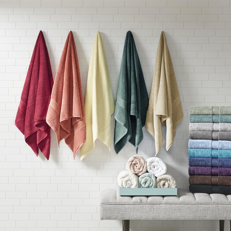 Madison Park 800GSM Bathroom Towel Set of 8 100% Cotton Bath Towel Set for Bathroom Luxurious Highly Absorbent 2 Bath Towels 2 Hand Towels 4 Washcloths Quick Dry Spa Quality Natural