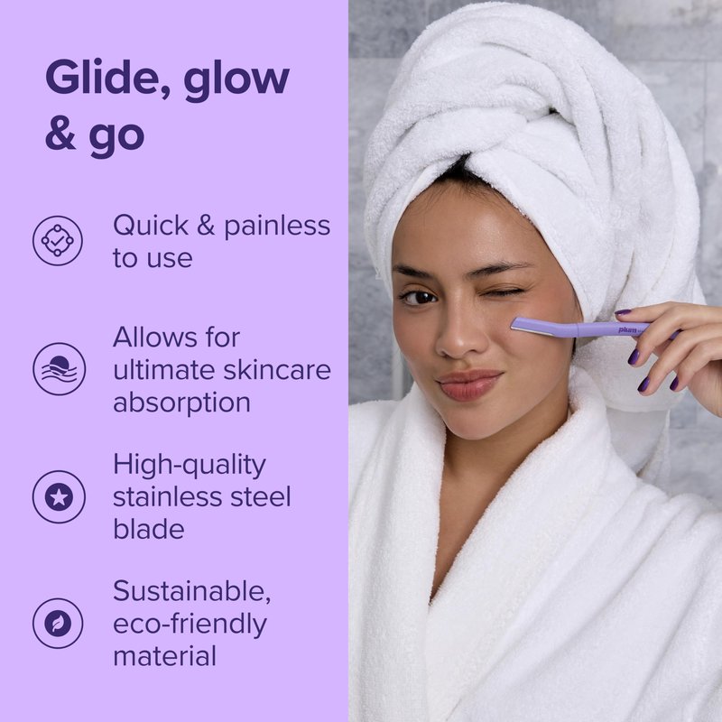 Plum Beauty Face Razors Women, Eyebrow Razor & Brow Shaper, Microblades for Facial Hair, Eye Brow Shaver, Dermaplane Razor Women Face, Beauty Razors, Eyebrow Blades
