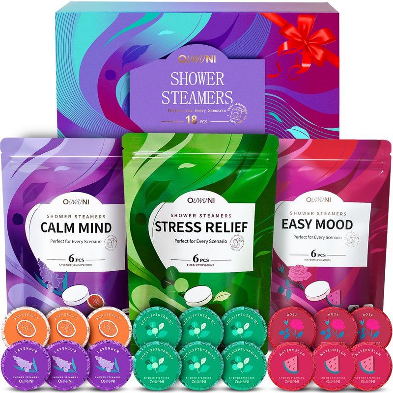 Shower Steamers Aromatherapy - 18 Pack Shower Bombs Natural Organic Essential Oils, Birthday Gifts for Mom Wife, Self Care Relaxation Gifts for Women Her Grandma