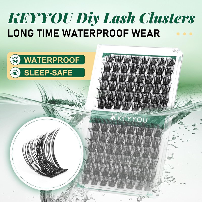 Lash Clusters,96 Pcs Cluster Lashes D Curl 10-18MIX DIY Lash Extensions Eyelash Clusters,KEYYOU Volume Wispy Individual Lashes Soft&Comfortable Easy DIY at Home(Y01,D-10-18MIX)