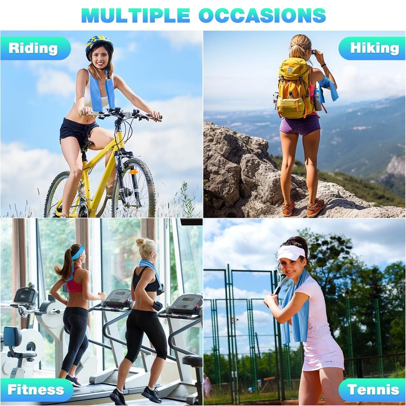 MENOLY 50 Pack Cooling Towels, Cooling Towels for Neck and Face, Sweat Microfiber Towel Soft Breathable Towel for Gym, Yoga, Camping, Running, Fitness, Workout & More Activities