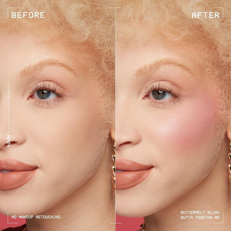 NYX Buttermelt Powder Blush - Fade & Transfer-Resistant Vegan Formula | Long-Lasting 12HR Wear