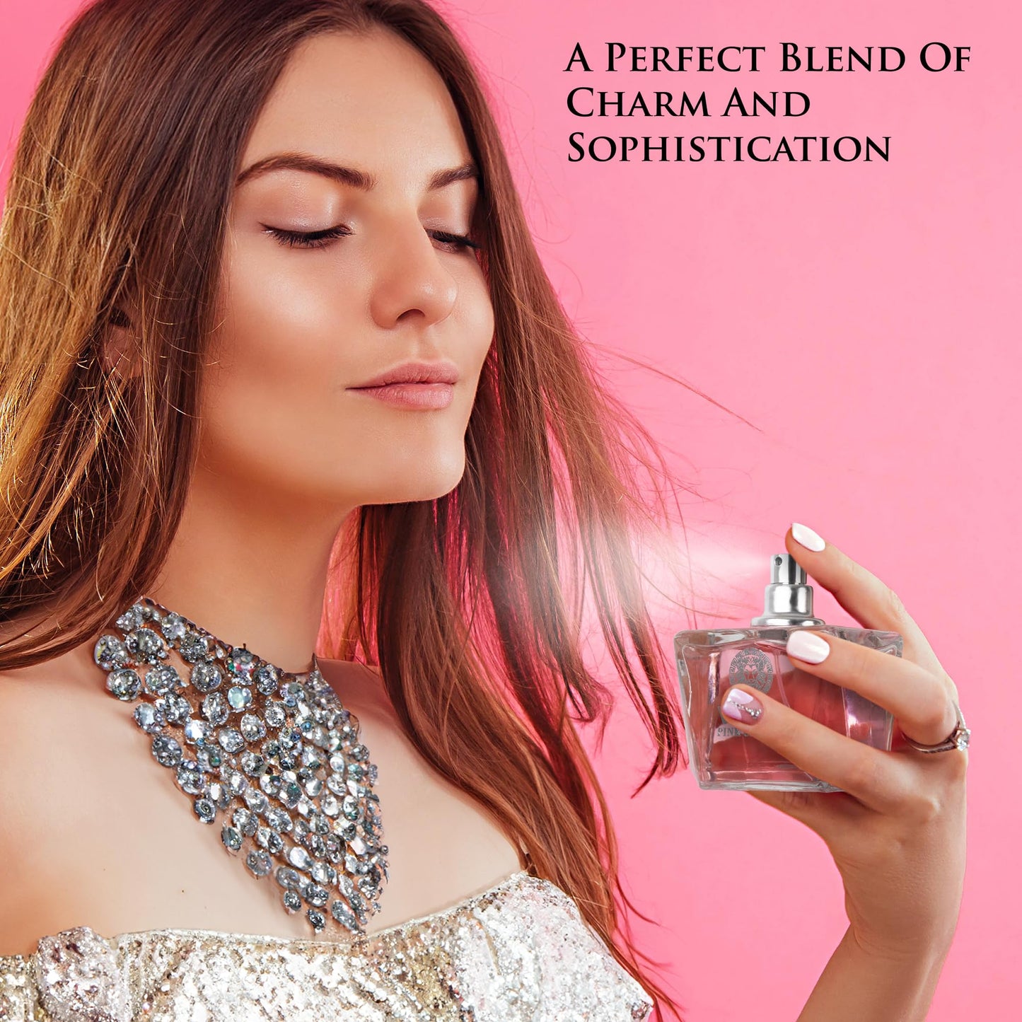 Verse Pink Crystal Eau De Parfum for Woman - Top Notes of Pomegranate, Yuzu & Iced Accord - Base Notes of Peony, Lotus, Magnolia, Amber, Musk & Mahogany - Floral & Fruity Scent - Elegant 100ml Bottle
