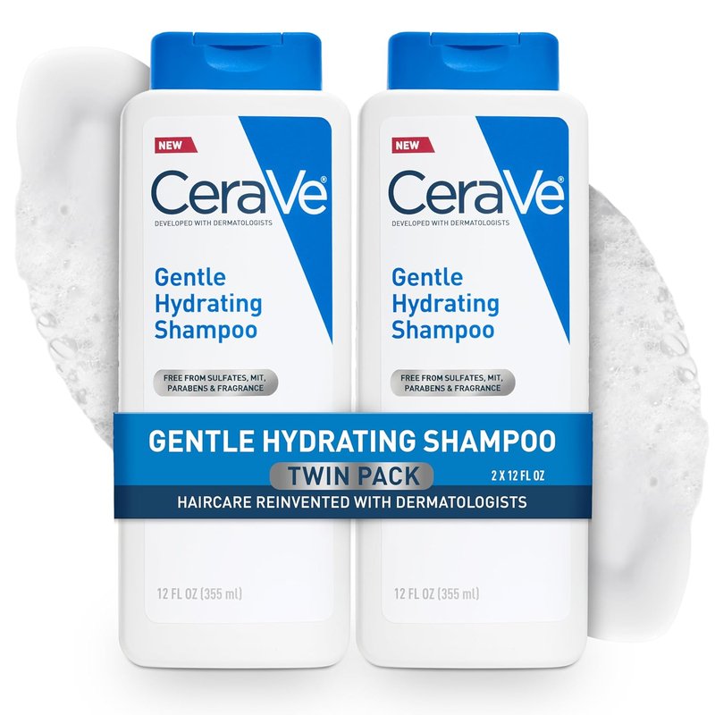 CeraVe Gentle Hydrating Shampoo - Soft, Healthy Hair With Ceramides & Niacinamide | 12 Oz (Pack of 2)