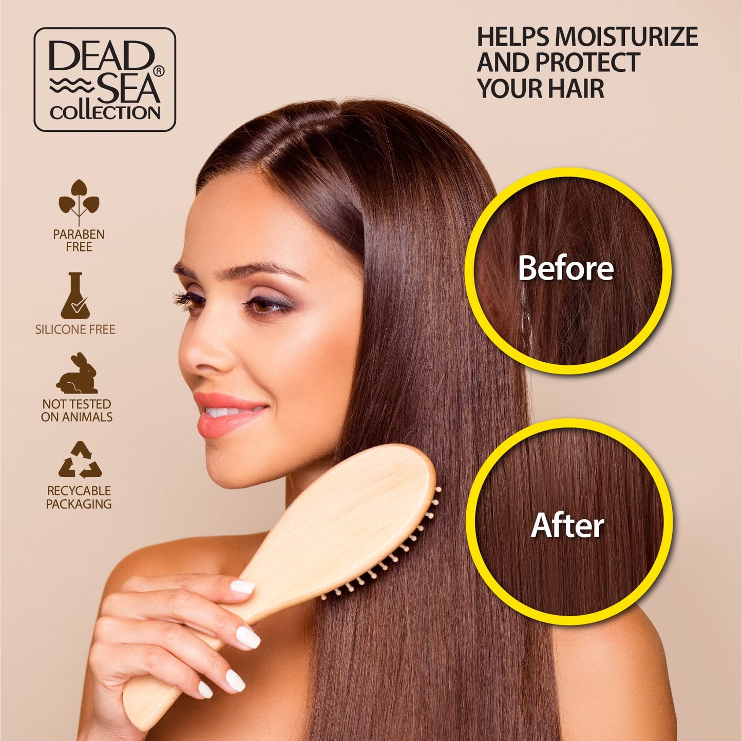 Dead Sea Collection Shampoo and Conditioner Set with Keratin – Hydrating Softening Hair Products with Dead Sea Minerals for All Hair Types – Set of 2 Bottles (33.8 & 30.6 Fl. Oz.)