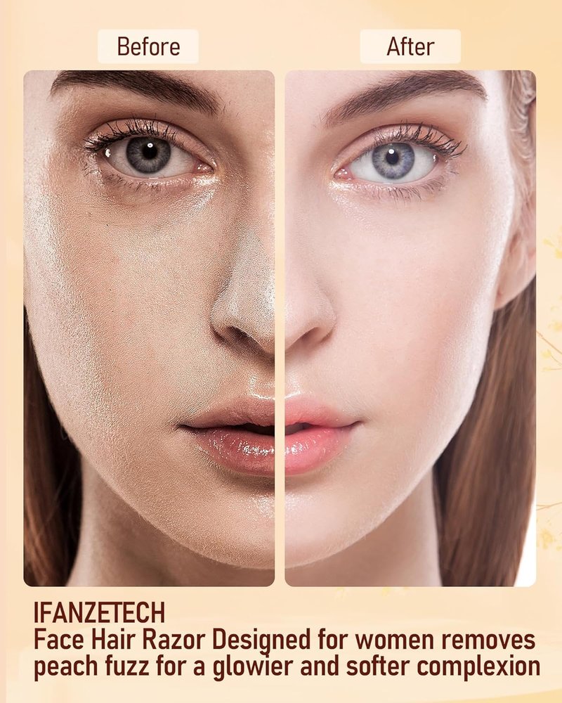 Eyebrow & Facial Hair Removal for Women: 2 in 1 Rechargeable Eyebrow Trimmer & Face Shaver, Painless Electric Facial Eye brow Razors Epilator with Built-in LED Light -Perfect for Face, Lips & Body