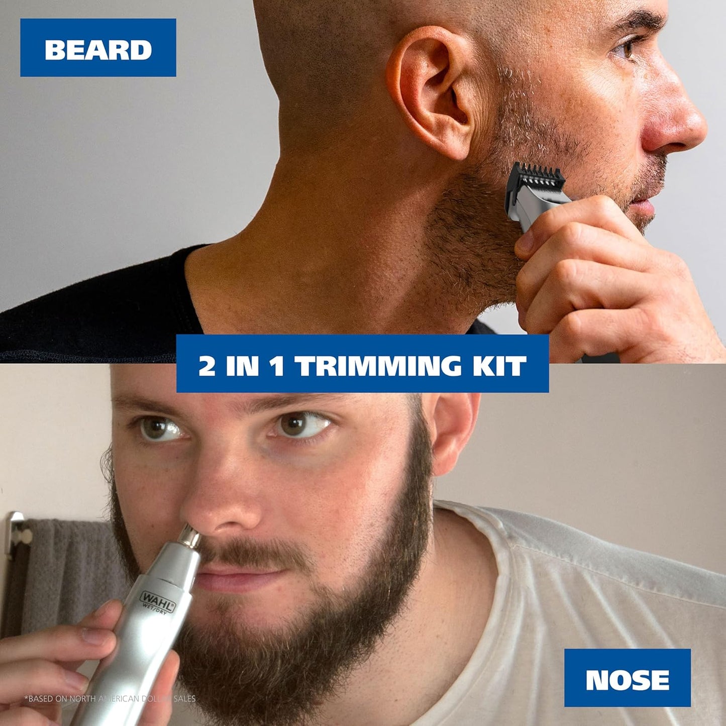 Wahl Rechargeable Beard Trimmer Kit - Mustache & Nose Hair Grooming | Model 5622v