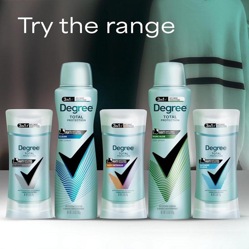 Degree 3-in-1 Antiperspirant Deodorant - Sexy Intrigue | 72-Hour Sweat, Odor & Stain Protection - 4 Pack, 2.6 oz