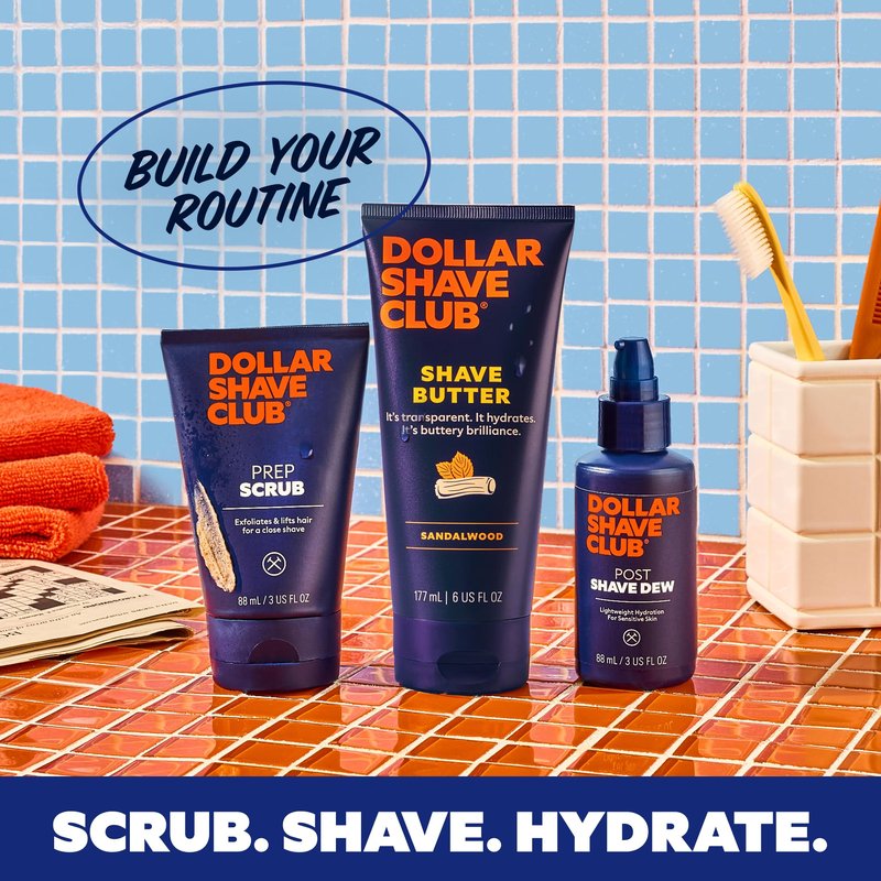 Dollar Shave Club | Shave Butter 6 ounce (2 Pack) Sandalwood | Translucent Shaving Cream for Sensitive Skin