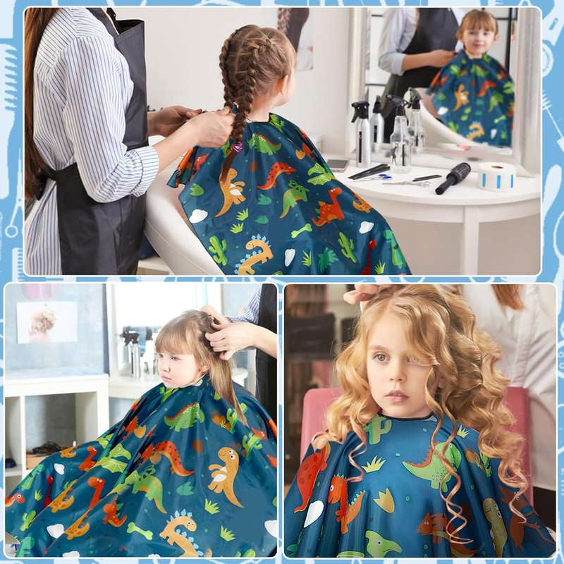 Kids Hair Cutting Cape - Professional Cartoon Barber Apron with Adjustable Closure | 55x39 Inches