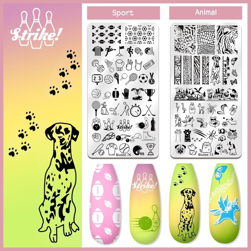 Nail Stamping Kit - 22-Piece Gel Nail Art Set with 12 Plates & 8 Polishes | Silicone Stamper & Scraper for Floral & Holiday Designs