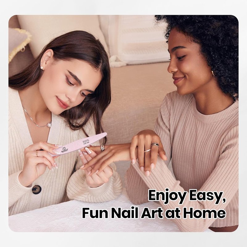 Beetles Gel Nail Kit - HEMA-Free 10ML White & Black Polish Set with UV Light | DIY Manicure Essentials