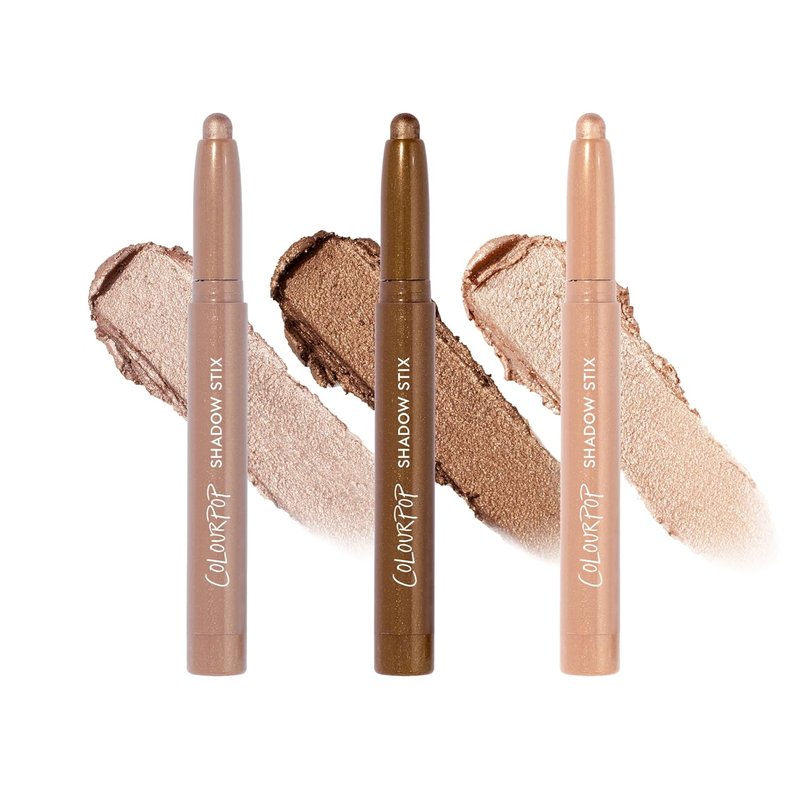 ColourPop Sparkling Neutrals Eyeshadow Sticks Kit - High-Pigment Vegan Cream Shadows (3 Count)