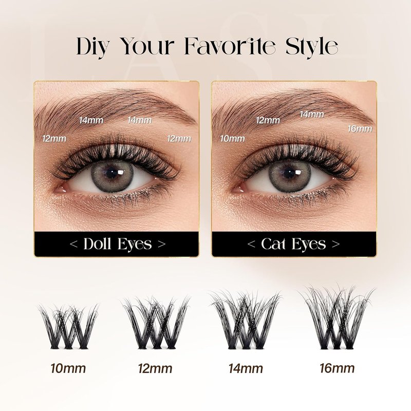 Lash Clusters - 108 Pcs 3D Curl Individual Eyelash Extensions | Wispy Volume 10-16MM for DIY Home Use