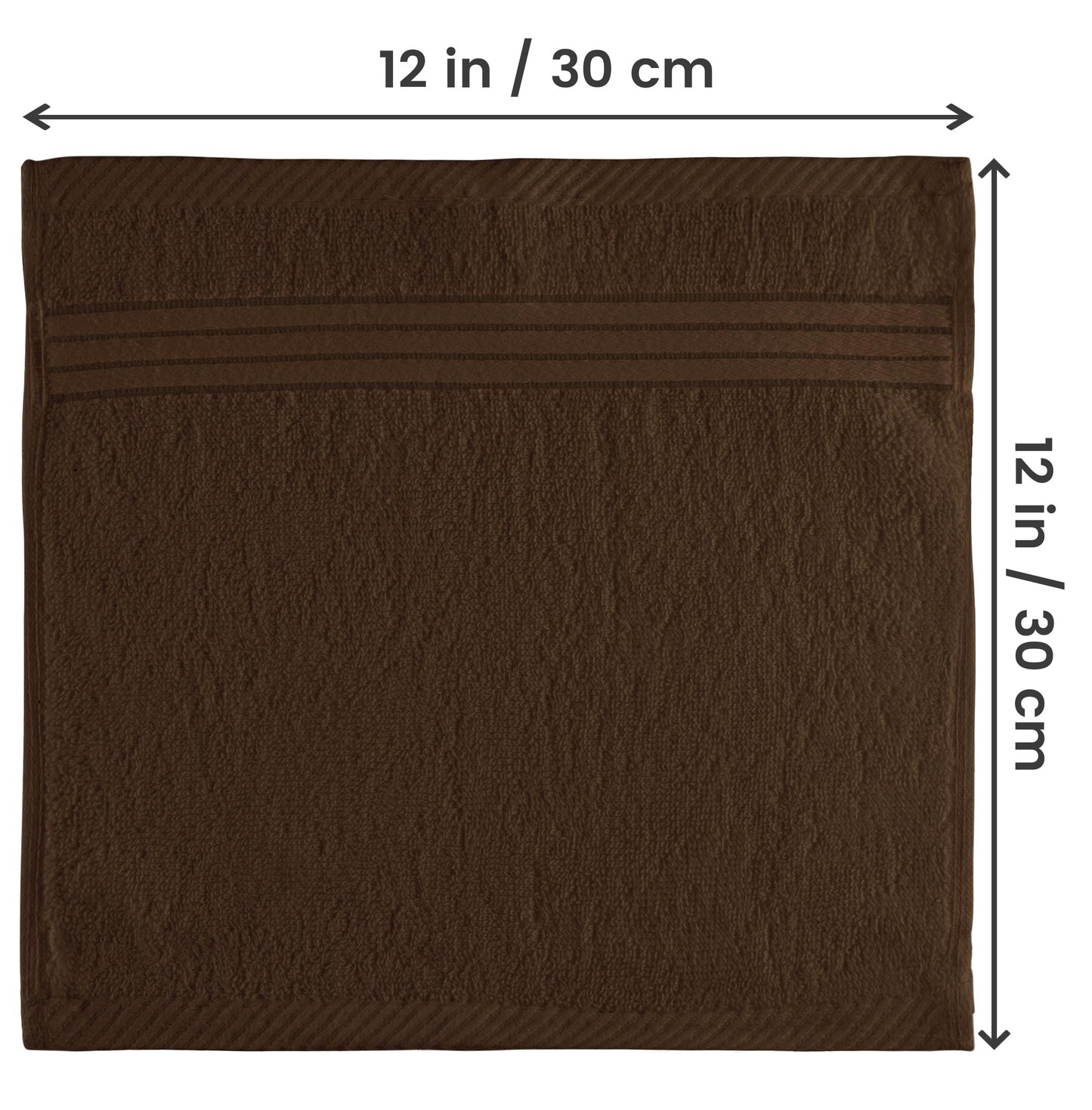 Utopia Towels 12 Pack Premium Wash Cloths Set, 12 by 12 Inches, 100% Cotton Ring Spun, Highly Absorbent and Soft Feel Washcloths for Bathroom, Spa, Gym, and Face, Dark Brown