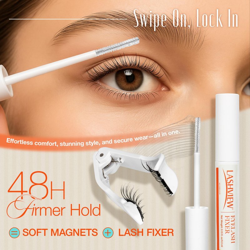 LASHVIEW Upgrade Magnetic Eyelashes with Applicator Soft Magnetic Eyelashes Natural Look Reusable No Glue Needed Easy to Wear and Remove (YT01)