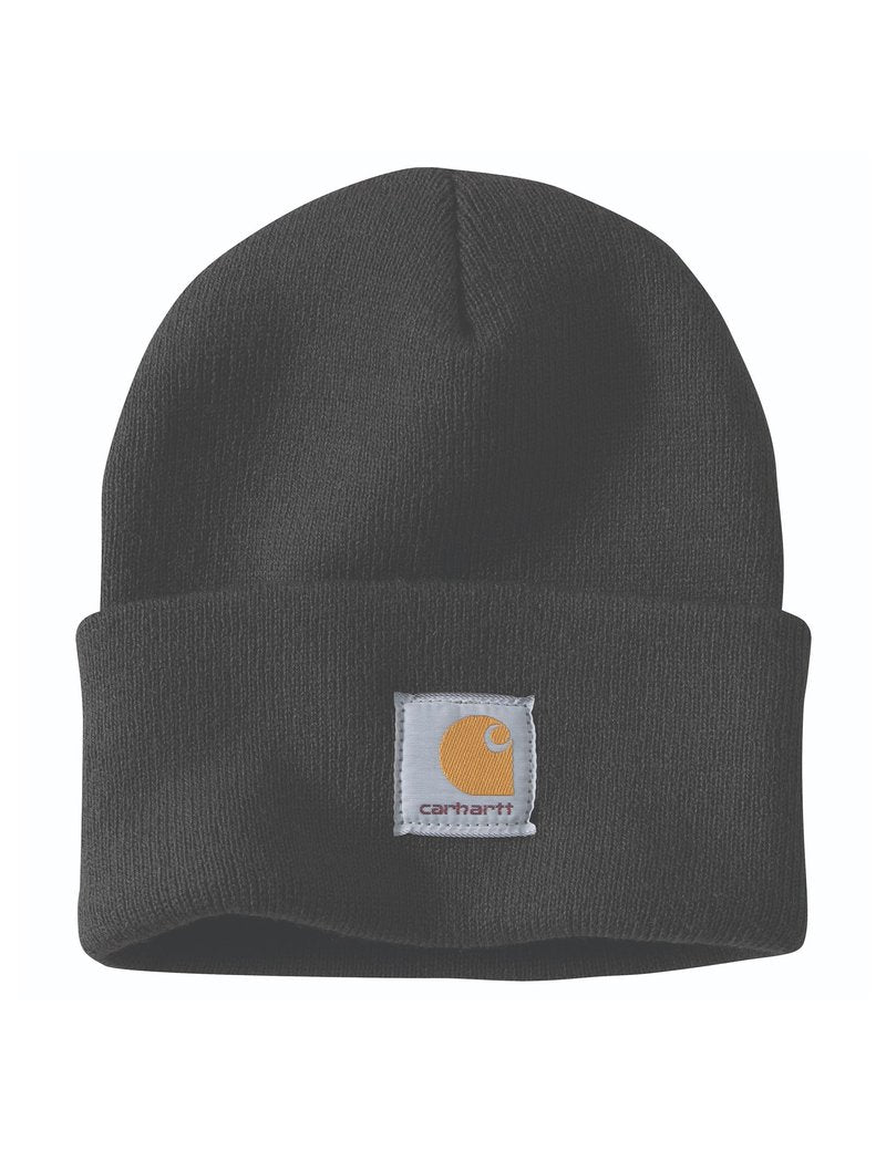 Carhartt Mens Knit Cuffed Beanie Hat, Black, One Size US