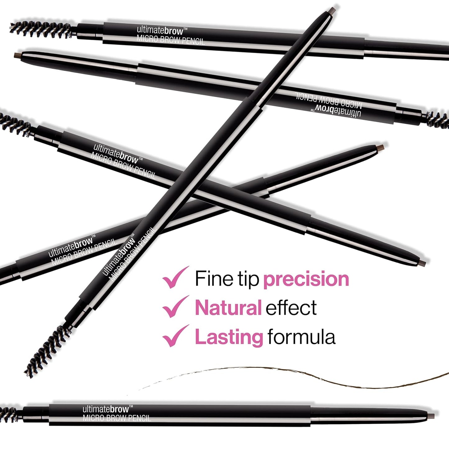 Wet n Wild Ultimate Brow Micro Eyebrow Pencil - Soft Brown, Ultra-Fine 1.5mm Tip for Precise Hair-Like Strokes
