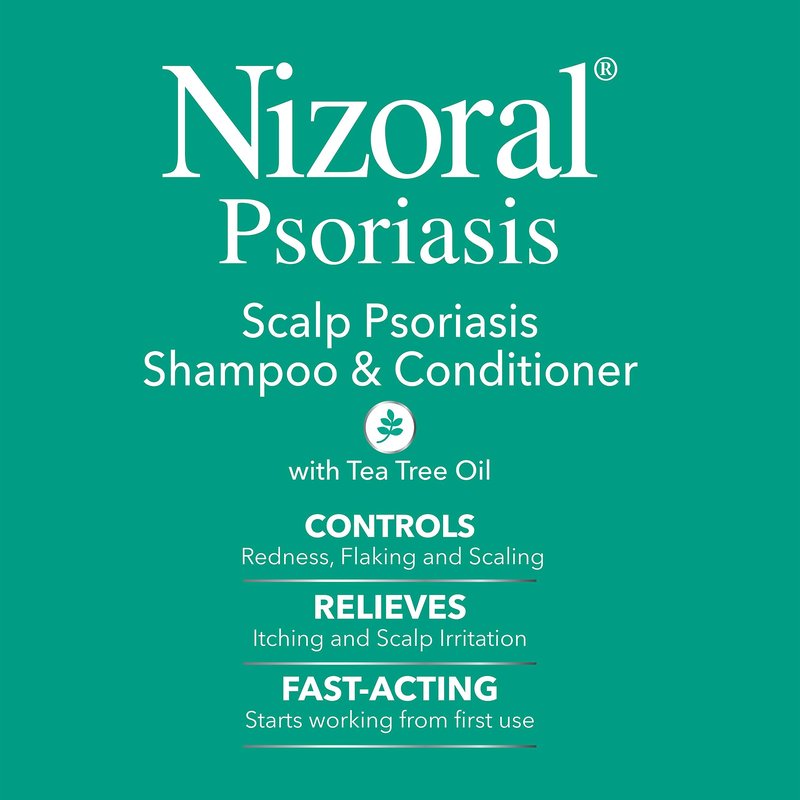 Nizoral Psoriasis Shampoo & Conditioner, 11 Oz, Gentle Scalp Treatment, Relieves Itching and Flaking, Redness and Scaling Effective Scalp Psoriasis Shampoo with Salicylic Acid and Tea Tree Oil