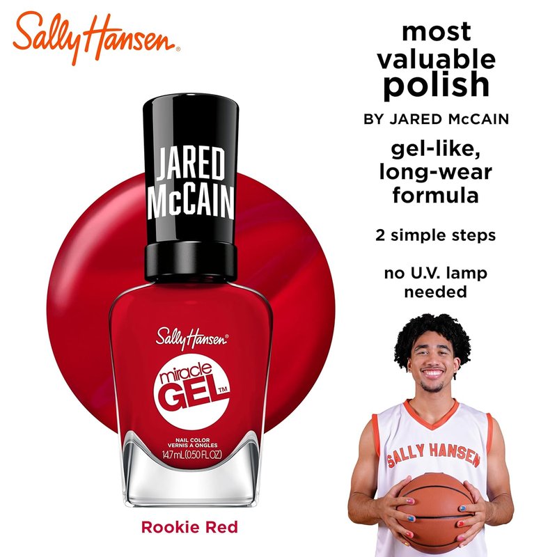 Sally Hansen Miracle Gel™ | Rookie Red Nail Polish - Long Lasting Gel-Like Formula, No UV Lamp Needed