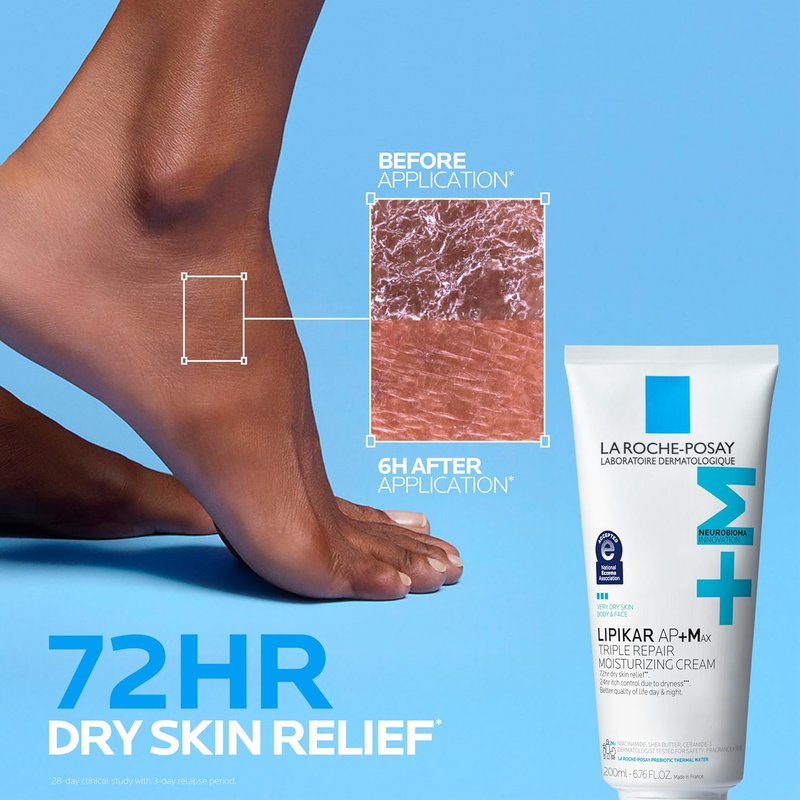 La Roche-Posay Lipikar AP+MAX Body Cream - Moisturizing Lotion for Dry Skin with Shea Butter & Niacinamide | Gentle Care for Sensitive Skin