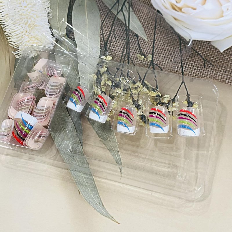 FIEONCIY Press on Nails Square Short Length Glossy Full Cover Acrylic Short Square Shaped False Nails with Designs Artificial Fake Nails Glue ons Fingernails for Women Girls(YS516)
