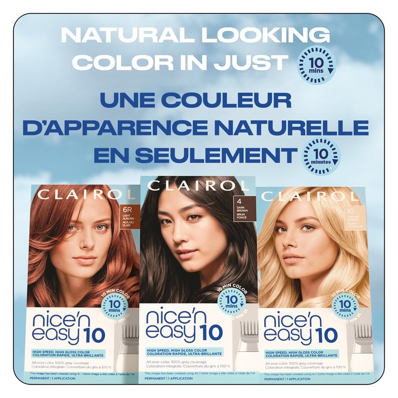 Clairol Nice'N Easy 10 Permanent Hair Dye, 5G Medium Golden Brown Hair Color, Pack of 1