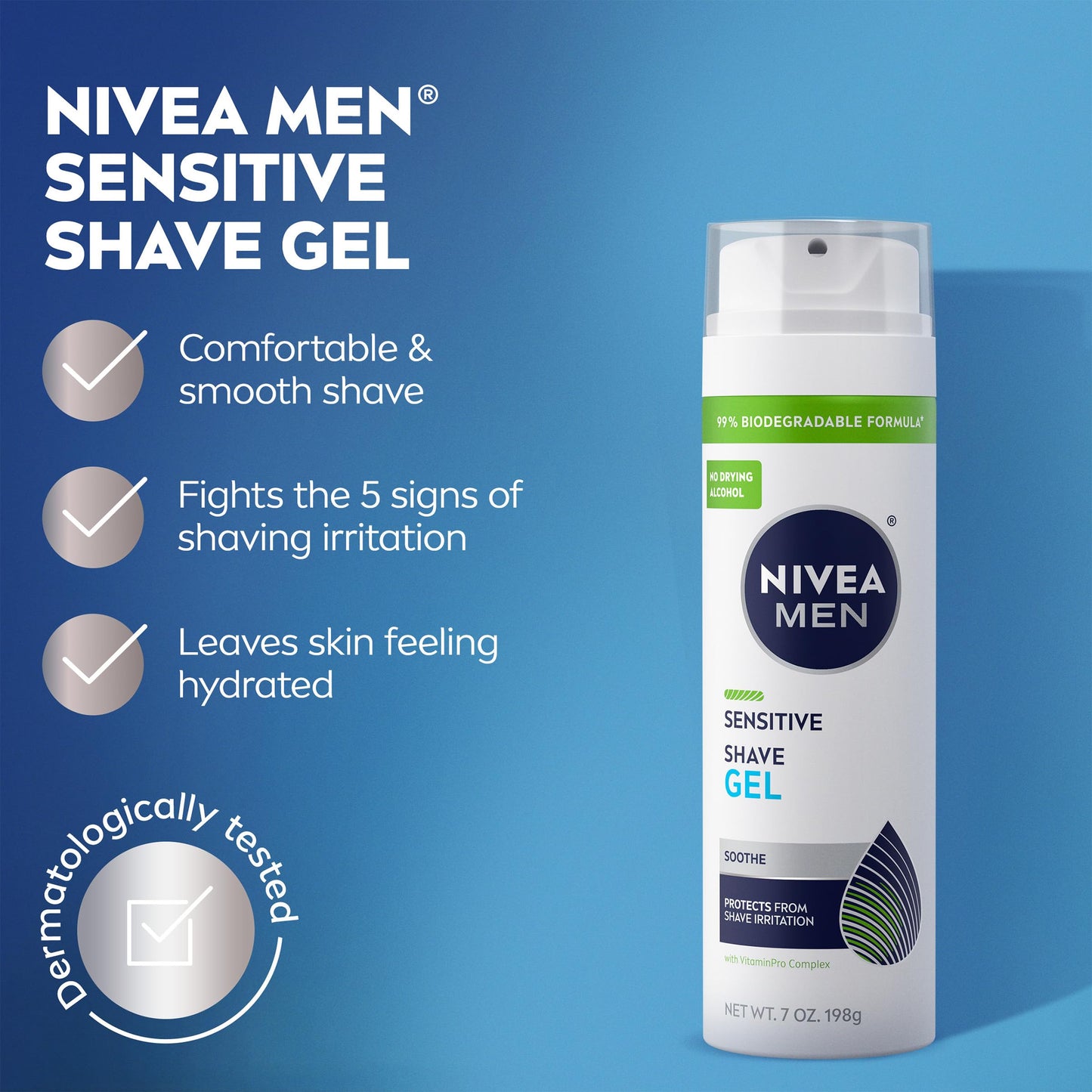 NIVEA MEN Sensitive Shaving Set for Men, Sensitive Shave Gel (7 Oz) + Soothing Post Shave Balm Aftershave (3.3 Fl Oz), Enriched with Chamomile Extract and Vitamin E, For Sensitive Skin