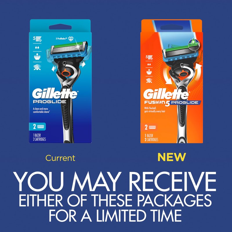 Gillette ProGlide Razor for Men, Handle + 2 Blade Refills