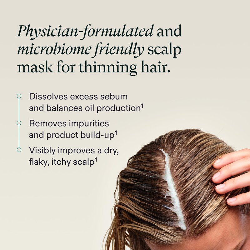 Nutrafol Exfoliating Scalp Mask, Eliminates Product Build-up and Oil for Healthier Hair and Scalp, Physician-formulated for Thinning Hair, Color and Extension Safe - 4 Fl Oz Bottle