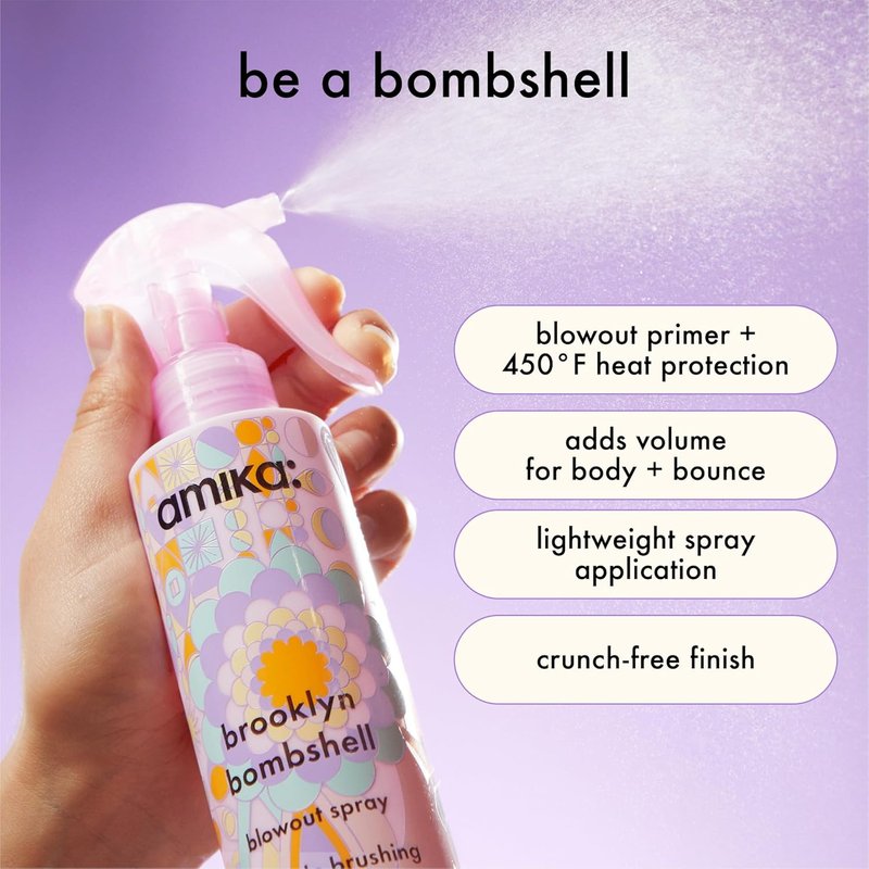 Amika Brooklyn Bombshell Blowout Spray - Volumizing Hair Mist for Full, Luscious Locks