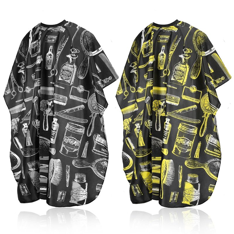 2 Pcs Barber Capes for Men with Adjustable Neckline Size, Profesional Barber Cape, Waterproof and Cleanable Haircut Cape, Hair Cutting Capes for Hairdressing Dyeing Salon Men Women Kids Adult