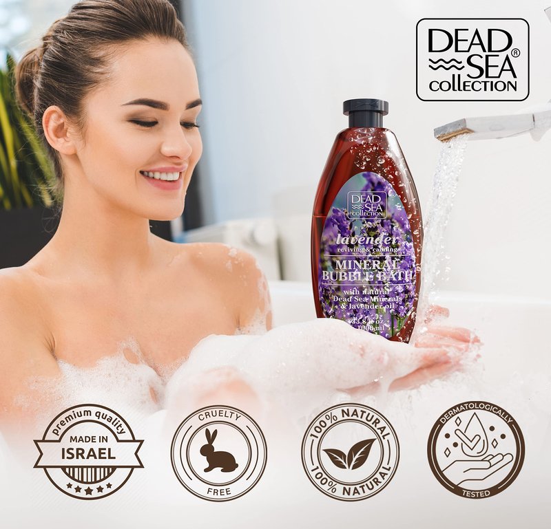 Dead Sea Collection Bubble Bath for Women and Men - with Lavender Oil and Pure Minerals - Nourishing and Moisturizing Skin - 33.8 Fl. Oz