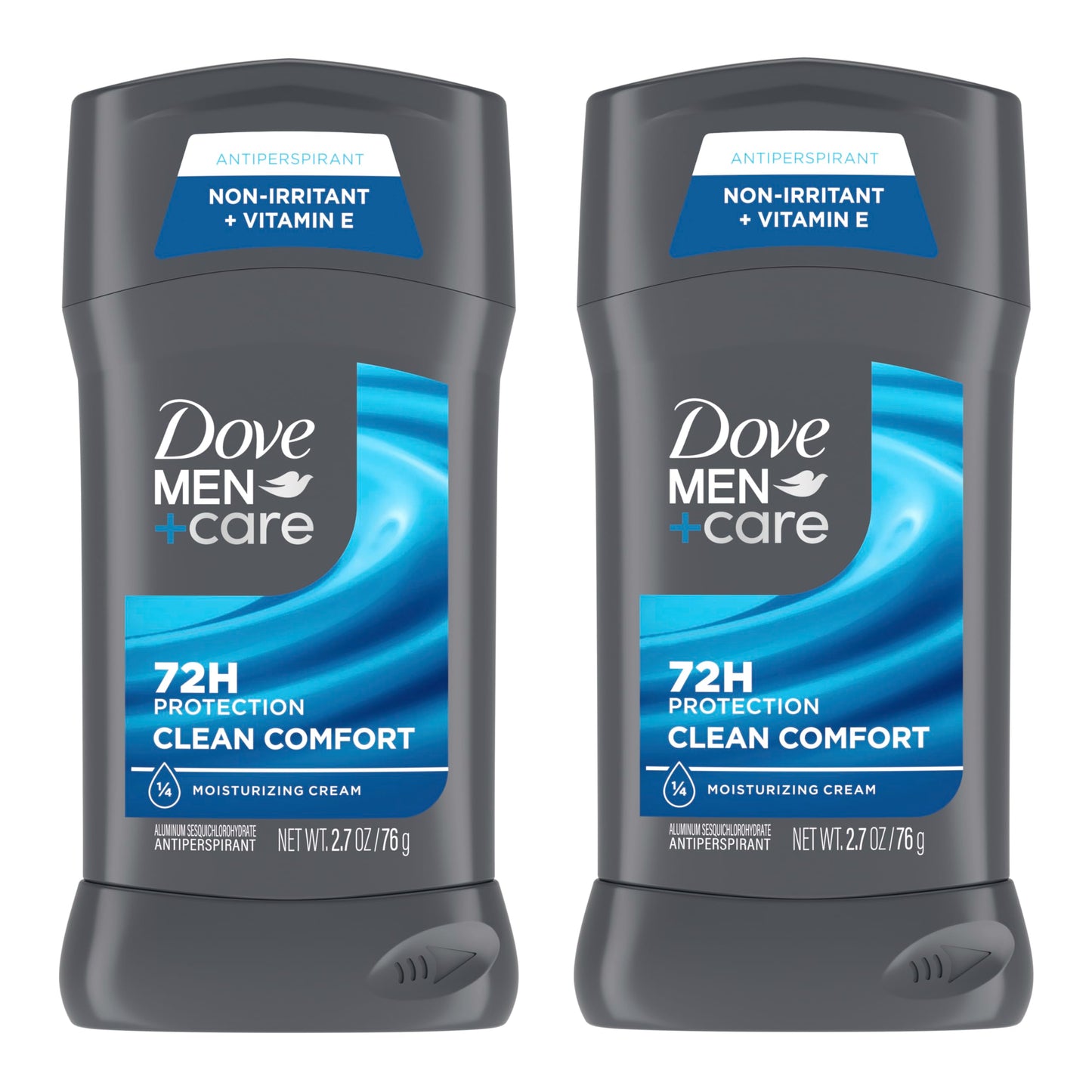 DOVE MEN + CARE Antiperspirant Deodorant Stick Clean Comfort Twin Pack 72-Hour Sweat & Odor Protection Antiperspirant for Men With 1/4 Moisturizing Cream 2.7 oz (Pack of 6)