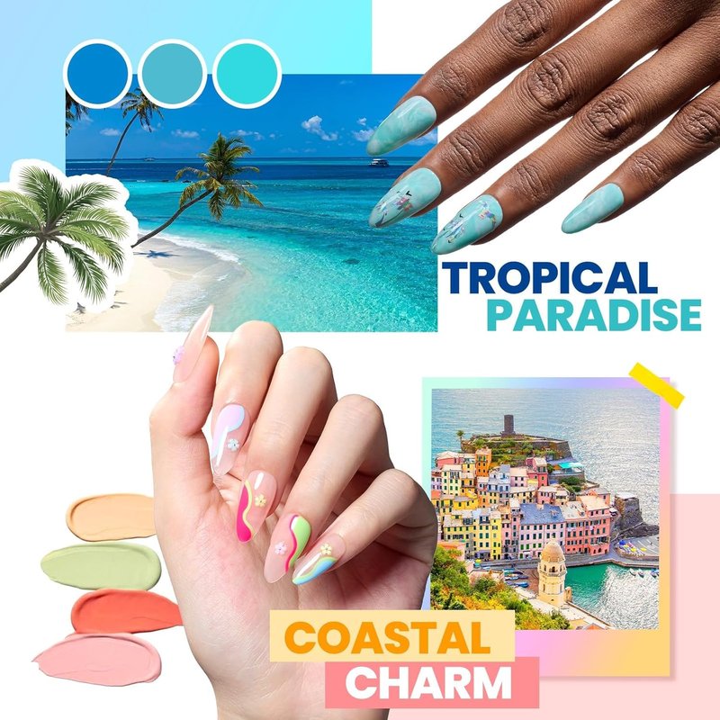 Beetles Gel Nail Kit with U V Light and Nail Tips -86Pcs Travel Holiday 45 Colors Gel Polish Set with Nail Stamp Base Top Coat All Season at Home Nail Kit with Everything Starter Gift for Women Girls