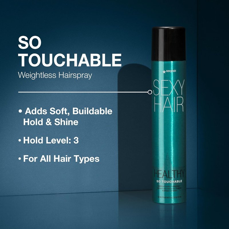 SexyHair Touchable Weightless Hairspray - Light Hold & Shine for All Hair Types