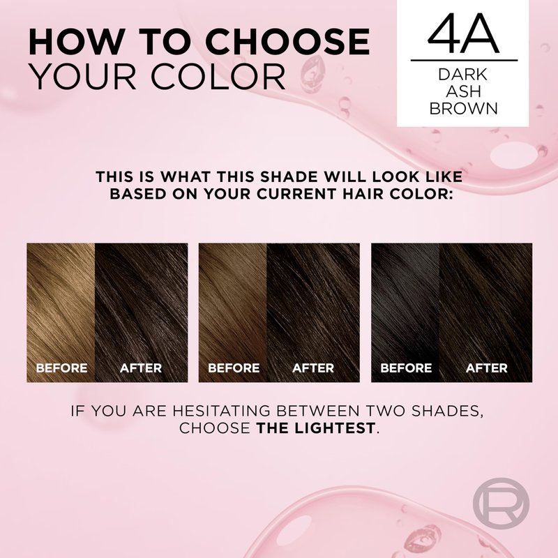 L'Oreal Paris Excellence Crème Permanent Hair Dye, Triple Care Hair Color with Hyaluronic Acid for 100% Gray Coverage, 4A Dark Ash Brown, 1 Kit (Pack of 2) (Packaging May Vary)