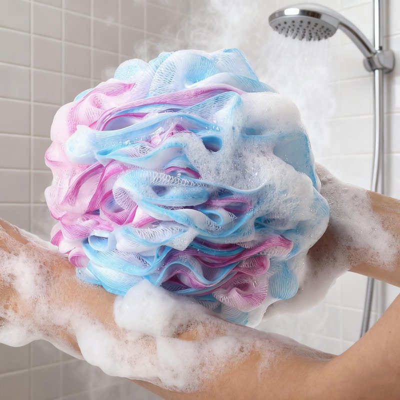 BTYMS XXL Loofah Bath Sponge 100g/pc, Extra Large Shower Puffs Exfoliating Mesh Pouf - Pack of 4
