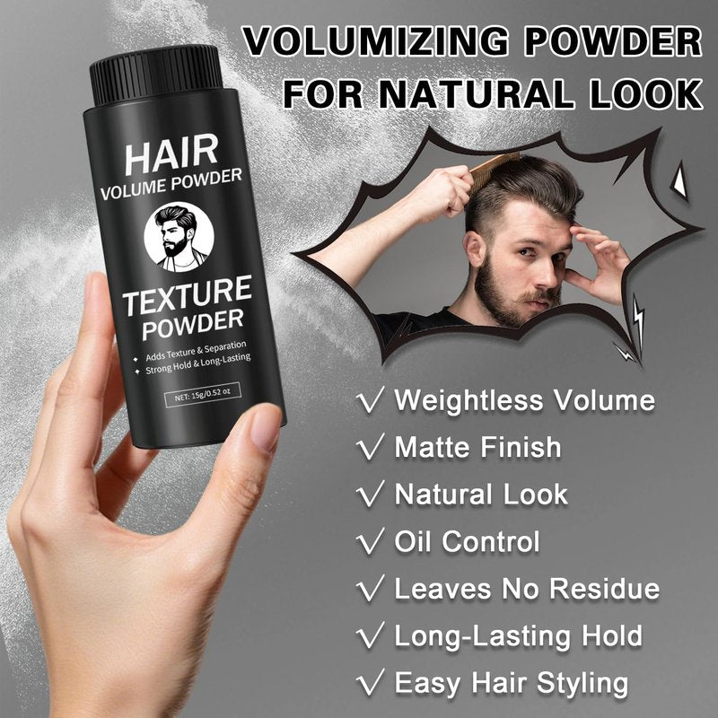 IONSGAKO Hair Texture Styling Powder for Men & Women, Hair Texturizing & Volumizing Powder Add Instant Volume Long-Lasting Hold Non-Greasy Matte Finish for All Hair Types - 0.52 Oz