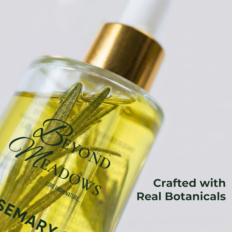 Organic Rosemary Oil for Hair Growth - Infused with Biotin, Castor Oil & Peppermint for Stronger Roots | 3.38 fl oz
