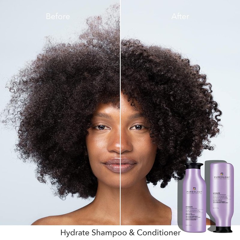 Pureology Hydrate Travel Size Bundle - Sulfate Free, Vegan Care for Medium to Thick Color-Treated Hair