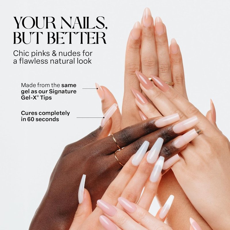 Neutrals Gel-X Nail Tips - Soft Gel Tips Box with 11 Sizes 00-9 | Natural Almond Short (150 Pcs)